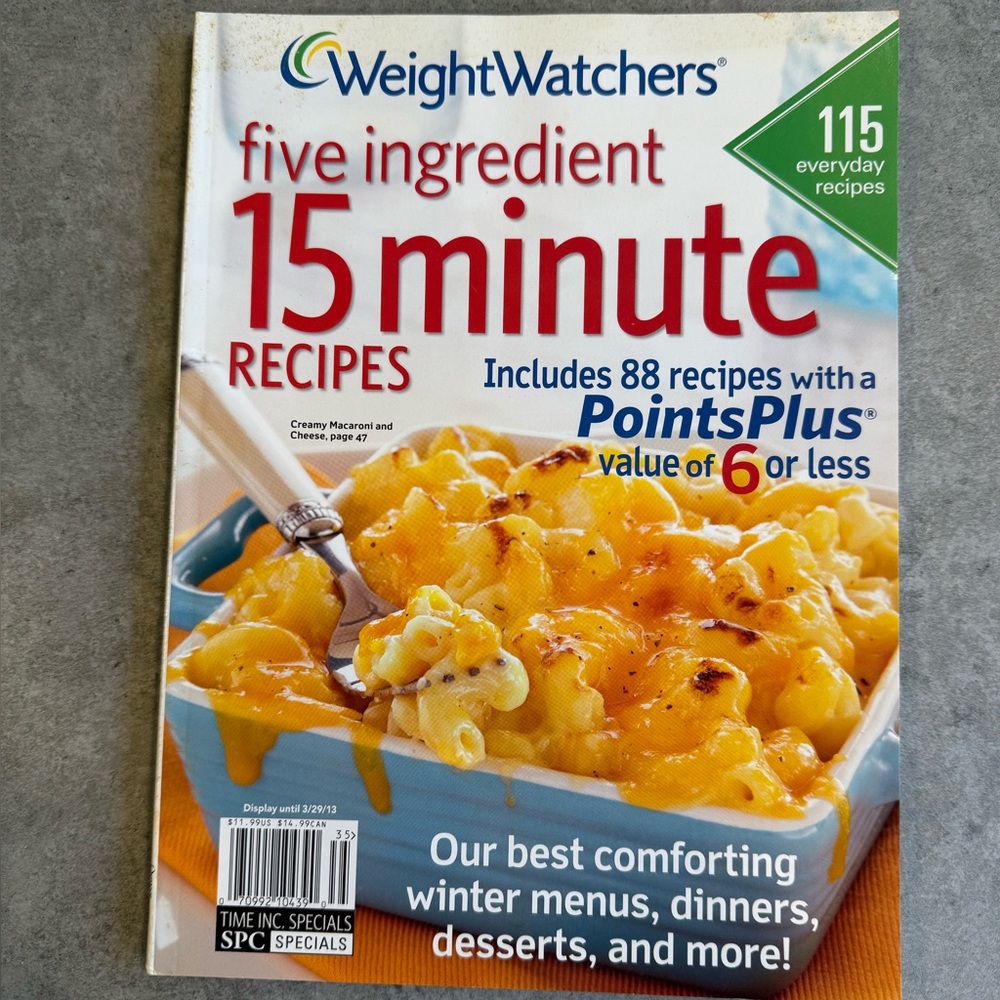 Weight Watchers Five Ingredient 15 Minute Recipes Includes 88 recipes